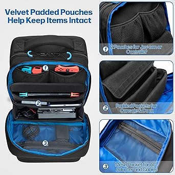 Travel Storage Backpack for Nintendo Switch Lite OLED with Pockets 2 Travel Storage Backpack for Nintendo Switch Lite OLED with Pockets - Image 2