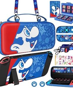 Xinocy 9 in 1 Nintendo Switch Accessories Kit with Travel Case Blue Xinocy 9 in 1 Nintendo Switch Accessories Kit with Travel Case Blue