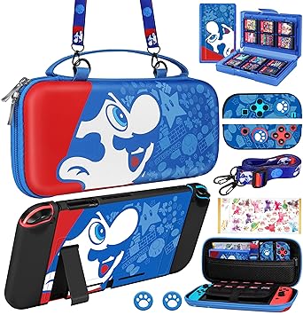 Xinocy 9 in 1 Nintendo Switch Accessories Kit with Travel Case Blue Xinocy 9 in 1 Nintendo Switch Accessories Kit with Travel Case Blue