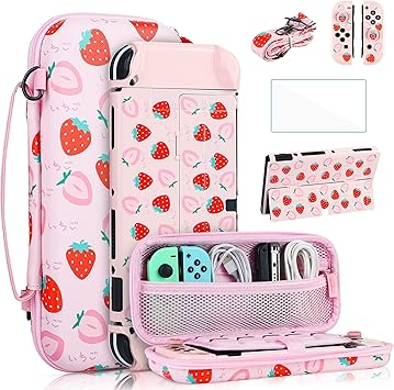 Cute Nintendo Switch OLED Carrying Case with Travel Accessories Bundle Cute Nintendo Switch OLED Carrying Case with Travel Accessories Bundle